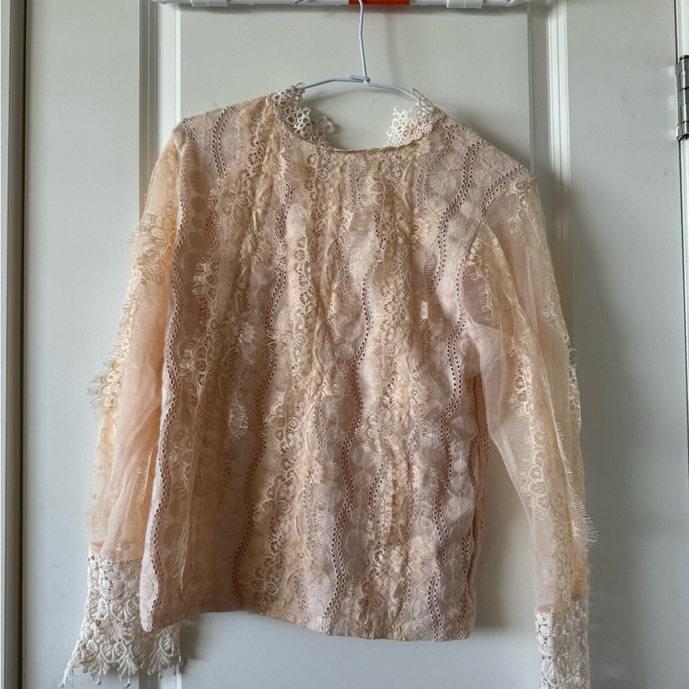 Elegant Lace Blouse - Cream in French peasant style- balletcore